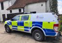 An Uttlesford Community Policing Team vehicle parked at one of the district's farms