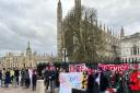 Universities and Colleges Union (UCU) members on strike outside King's College, Cambridge