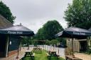The beer garden at The Plough, Great Chesterford. Photo: Andra Maciuca.