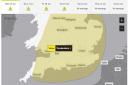 The Met Office forecast is predicting thunderstorms