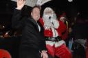 James Ford with Father Christmas, who came with the Great Dunmow Round Table.
