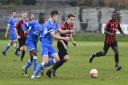 Action from Saffron Walden Town's clash with Ipswich Wanderers (pic Jamie Pluck)