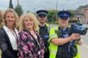 Community safety officer Angi Greneski, Cllr Maggie Sutton, PC Conor Fields and PCSO Mike O'Donnell-Smith