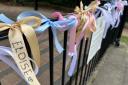 Families tied ribbons in memory of their babies in Jubilee Gardens