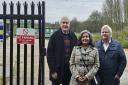 (L to R): Cllr Alan Dean, Smita Rajesh and Cllr Geoffrey Sell at the Stansted sewage works