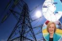 Liz Truss (inset) has raised concerns about plans for new power lines which would affect Norfolk