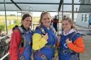 Accuro skydivers (l-r): Katie Bullett, Ellie Harvey and Jo Benterman