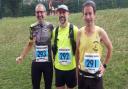 Saffron Striders Marco Arcidiacono, Iain Henley and Tim McMahon at the Dunstable Downs Marathon