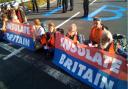 Insulate Britain protestors on September 17, the day that they blocked the M11 junction 8 near Stansted Airport