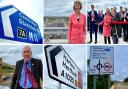Robert Halfon MP and Cllr Lesley Wagland cut a ribbon to mark the official opening of M11 junction 7A at Harlow