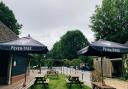 The beer garden at The Plough, Great Chesterford. Photo: Andra Maciuca.