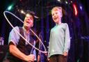 The Bubble Man creates a HUGE two-person bubble on stage