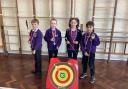 Archers from the tournament at St Mary's Primary School, Saffron Walden.