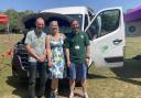 Cllr Neil Reeve, portfolio holder for environment and climate change, Cllr Petrina Lees, leader of the council,  and Ben Brown, assistant director of environmental services, with the new electric van