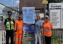 BTP officer Julian Gardiner, Network Rail level crossing manager Andrew Waling, Tina Hughes and Network Anglia head of safety Suzanne Renton