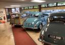 Morris Minors on display at Saffron Walden Motors