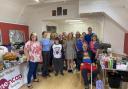 Dianne King, Cath Read, Susie Diggons and volunteers at the Saffron Walden Mencap Society jumble sale