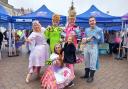 Francesca with the cast of Cinderella at the Pop Up Start Up Market