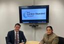 Stansted managing director Gareth Powell with MP Priti Patel