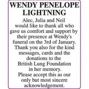 WENDY PENELOPE LIGHTNING