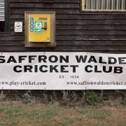 Signage outside the changing room at Saffron Walden Cricket Club