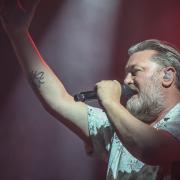 Guy Garvey, frontman of the band Elbow, on the third night of the Heritage Live concerts at Audley End, Essex.