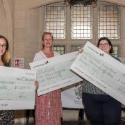 Madi Wilkie from Uttlesford Children's Clothing Bank,  Julie Crawford from Opendoor, Sophie Durlacher from Uttlesford Foodbank and Councillor Richard Porch, who served as Saffron Walden's mayor from 2021-2022.