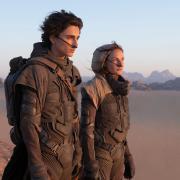 Timothée Chalamet as Paul Atreides and Rebecca Ferguson as Lady Jessica Atreides in Warner Bros Pictures’ and Legendary Pictures’ action adventure Dune.