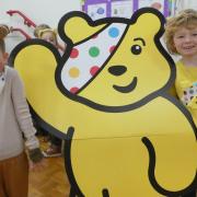 Children at St Thomas More School, Saffron Walden, supporting BBC Children in Need 2021