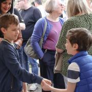 Ukrainians at the Saffron Walden welcome party got to meet each other, including these two boys