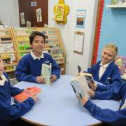 Students at Radwinter Primary School in their new library