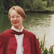 The late Jane Lecklider, who lived in Saffron Walden for many years, photographed in St James's Park, London after her 1995 PhD graduation ceremony