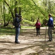 Paul Goddard of Saffron Walden being filmed in Rickling Green