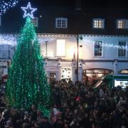 Saffron Walden's Market Place was filled with families who came to see the Christmas lights switch on