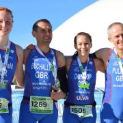 Ciara Broomfield, Georgina Dunlop, Michael Buchallet, and Dave Pulford of WaldenTRI who represented GB at the Duathlon World Championships.