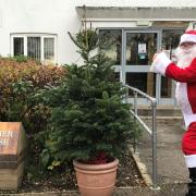 Santa Claus paying a visit to Accuro's headquarters in Takeley