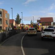 Emergency services at the scene on Cornell Court, Smallbridge Road, Saffron Walden