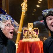 Granny and Ben attempt to steal the Crown Jewels in Gangsta Granny by Birmingham Stage Company.