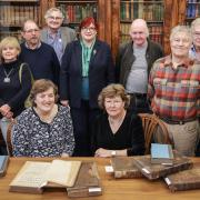 Gibson Library Society Committee Members and volunteers with members of the Saffron Walden Quaker Meeting and researchers who use the Quaker books.
