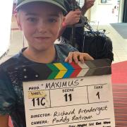 Max Rowlandson on the set of the film Maximus
