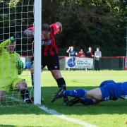 Action from Saffron Walden Town\'s clash with Ilford