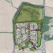 Masterplan of the site where 350 homes could be built in Stansted