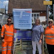 BTP officer Julian Gardiner, Network Rail level crossing manager Andrew Waling, Tina Hughes and Network Anglia head of safety Suzanne Renton