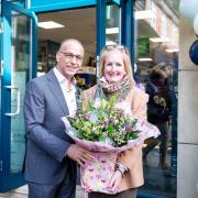 Jacqui Portway assisting at the launch of a new store earlier this year