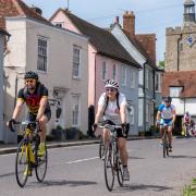 Cyclists passing through Essex on the RideLondon-Essex 100 challenge