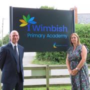 Jonathan Culpin, CEO of Anglian Learning, with Wimbish Primary Academy headteacher Nichola Pickford