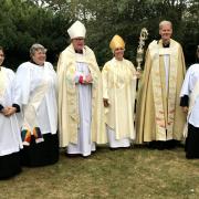 Hilary Walker (second from left) was ordained as a Deacon of Chelmsford Cathedral