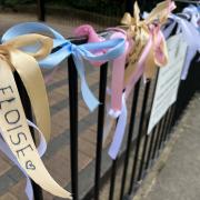 Families tied ribbons in memory of their babies in Jubilee Gardens