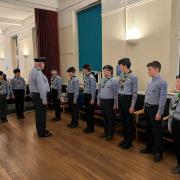 Carver Air Scouts receiving the inspection from the RAF