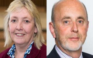 Councillors Susan Barker (L, Dunmow) and Ray Gooding ( R, Stansted)